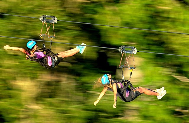 Winter zip line