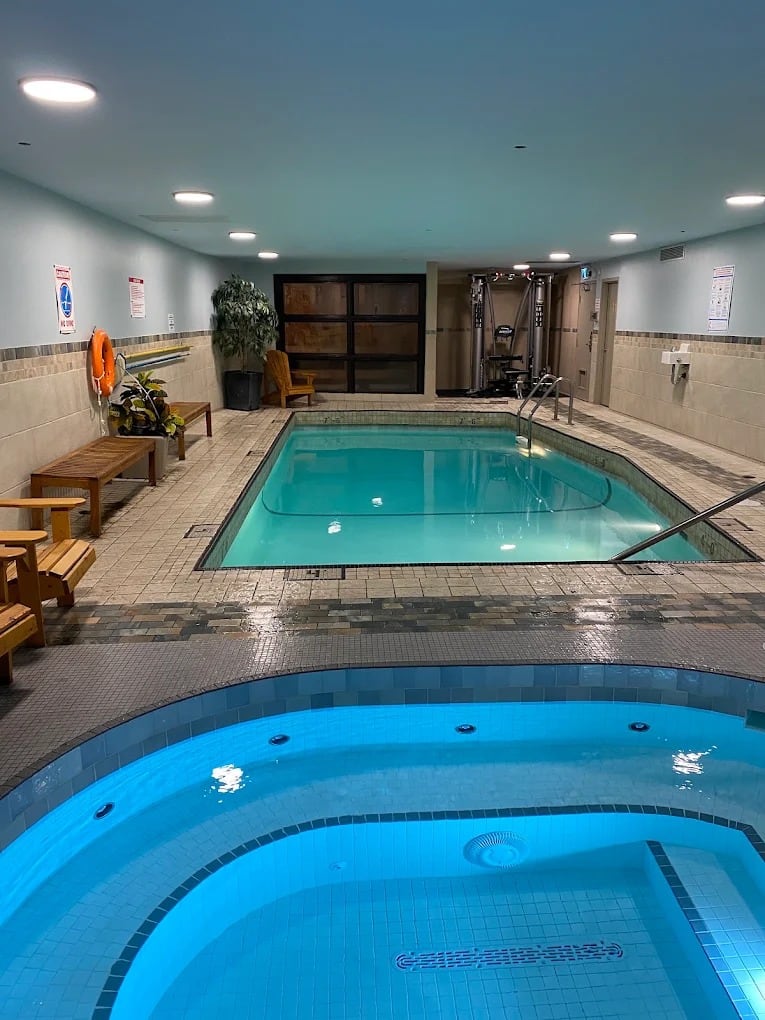 The indoor heated pool at the Blackcomb Lodge